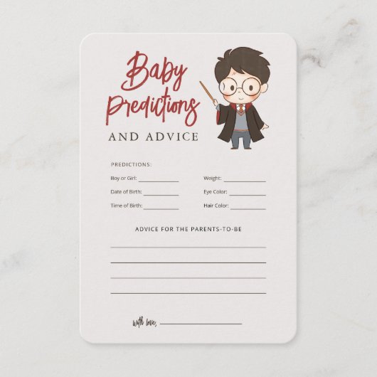 ハリシンプルー・ポッター赤ちゃんシャワーエンクロージャカード エンクロージャーカード (正面)