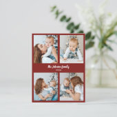 ハリスсマスファミリーフォトカード赤&白4枚の写真 シーズンカード (スタンド正面)