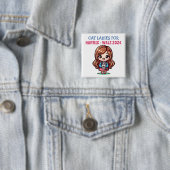 ハリスとウォルズの政治家向けキャットレディース 缶バッジ (インサイチュ)