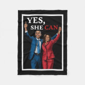 ハリスとバラク・オバマが2024年の衆院選 フリースブランケット (正面)