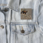 ハリスのタカによってとまられる猛禽 缶バッジ (インサイチュ)