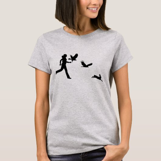 ハリスのタカを飛ばしている女性 Tシャツ (正面)
