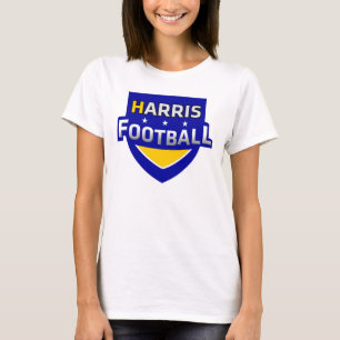 ハリスのフットボールの標準的なロゴの女性のワイシャツ Tシャツ