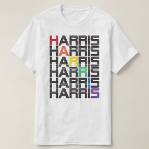 ハリスの虹の文字の積み重ね Tシャツ