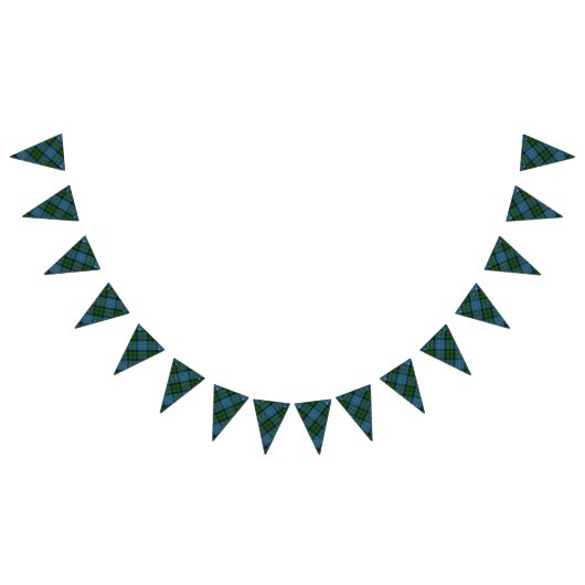 ハリスの青及び緑のタータンチェックの一族MacLeod バンティングフラッグ (全)