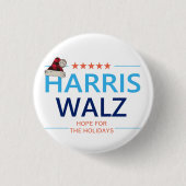 ハリスウォルズクリスマスホープのためのホリデーカマラ 缶バッジ (正面)