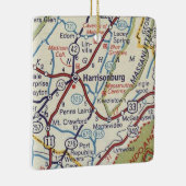 ハリスオンバーグVAヴィンテージの地図 セラミックオーナメント (右)
