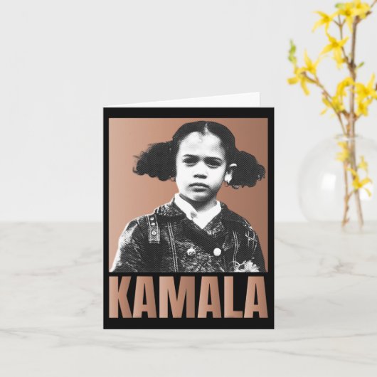 ハリスガールレトロヴィンテージブラックヒストリーブラックウーム カード (黄色い花)