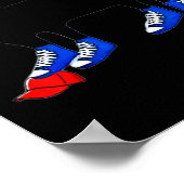 ハリスキャットブルーキャンバスシューズトランプルレッド ポスター (角)