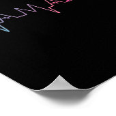 ハリスキャットレタリング前向きおもしろい猫好き ポスター (角)