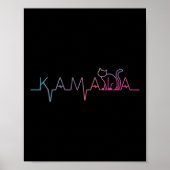 ハリスキャットレタリング前向きおもしろい猫好き ポスター (正面)