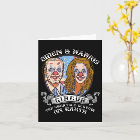 ハリスサーカス素晴らしピエロオンアースアンチバイデン氏 カード (黄色い花)