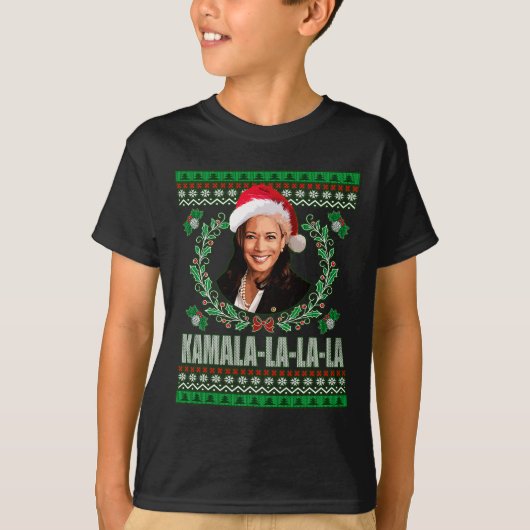 ハリスシャツカマラララレディメンズ醜いクリスマ Tシャツ (正面)