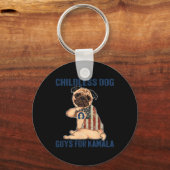 ハリスタトゥー子供のない犬の女性たちKに投票 キーホルダー (正面)