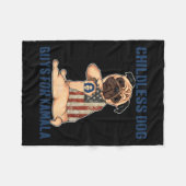 ハリスタトゥー子供のない犬の女性たちKに投票 フリースブランケット (正面(横))