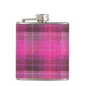 ハリスツイードのピンクの格子縞パターン フラスク (正面)