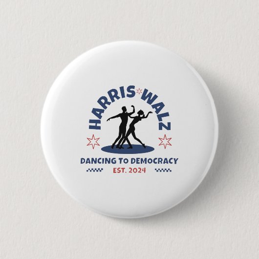 ハリスティムワルツワルツ2024民主主義への踊り 缶バッジ (正面)