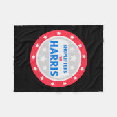 ハリスドナルドおもしろいトランプの万引き フリースブランケット (正面(横))