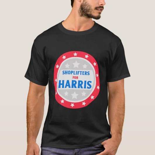 ハリスドナルドおもしろいトランプの万引き Tシャツ (正面)