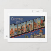 ハリスバーグ，ペンシルバニア州 – 大きな文字のシーン ポストカード (正面/裏面)