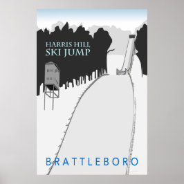 ハリスヒルスキージャンプレトロポスター ポスター