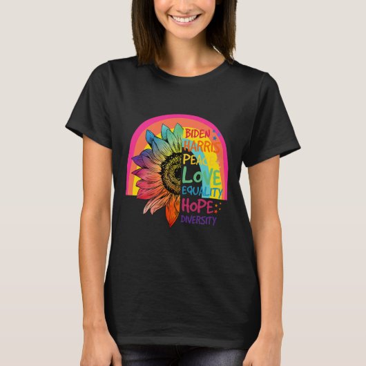 ハリスピースラブ平等ホープダイバーシティ1 Tシャツ (正面)