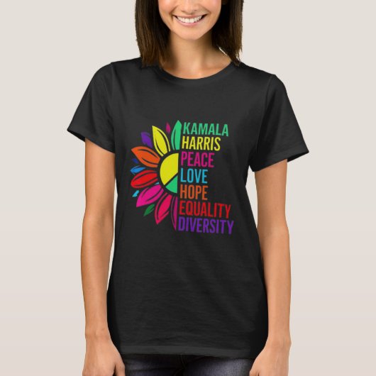 ハリスピースラブ平等ホープダイバーシティ1 Tシャツ (正面)