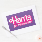 ハリスフォープレジデントピンクスタイル 長方形シール (封筒)