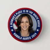 ハリスホワイトハウスに女性の居場所がある 缶バッジ (正面)