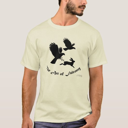 ハリスホークの鷹狩り芸術 Tシャツ (正面)