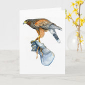 ハリスホークオングローブバースデーカード カード (黄色い花)