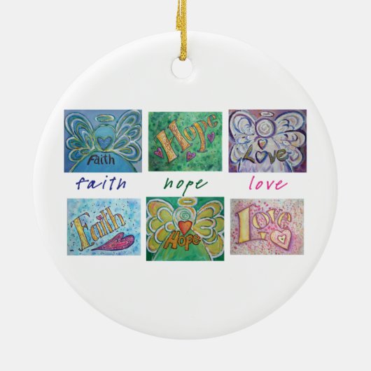 ハリスホープ愛エンジェルアートコラージュオーナメントペンダント セラミックオーナメント (裏面)