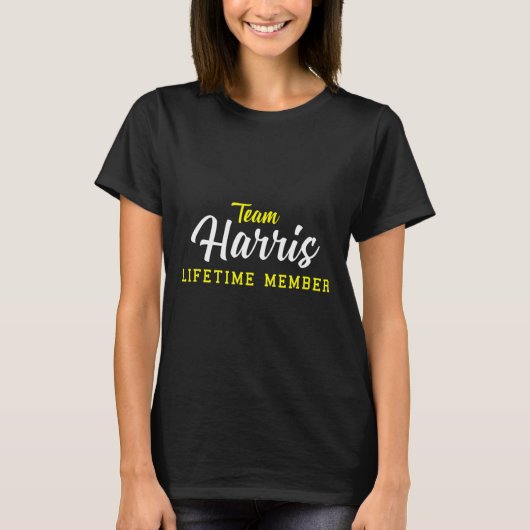 ハリスライフタイムメンバー名字結婚誕生日ズNa Tシャツ (正面)