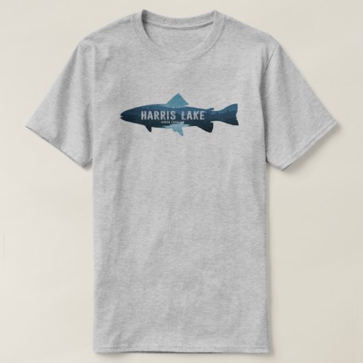 ハリスレイクノースカロライナ魚 Tシャツ (デザイン正面)