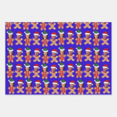 ハリスワルツ顔ジンジャーブレッドクリスマスギフト ラッピングペーパーシート (正面3)