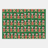 ハリスワルツ顔ジンジャーブレッドクリスマスギフト ラッピングペーパーシート (正面2)