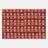 ハリスワルツ顔ジンジャーブレッドクリスマスギフト ラッピングペーパーシート (正面)