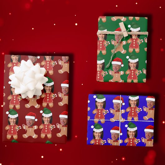 ハリスワルツ顔ジンジャーブレッドクリスマスギフト ラッピングペーパーシート