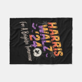 ハリスワルツ2024より明るい明日のハロウィーのために フリースブランケット (正面(横))