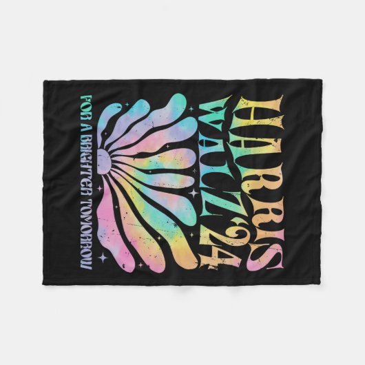 ハリスワルツ2024より明るい明日の絞り染め フリースブランケット (正面(横))