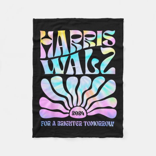 ハリスワルツ2024より明るい明日の絞り染め フリースブランケット (正面)