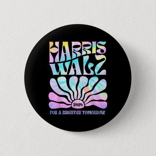 ハリスワルツ2024より明るい明日の絞り染め 缶バッジ (正面)