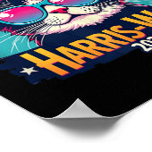 ハリスワルツ2024キャットサングラスレトロヴィンテージ ポスター (角)