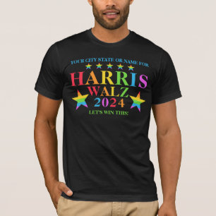 ハリスワルツ2024プライドレインボースターズクール選挙 Tシャツ