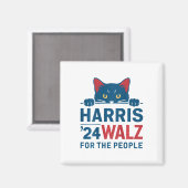 ハリスワルツ2024人のためのおもしろい猫レディーカ マグネット (正面/裏面)