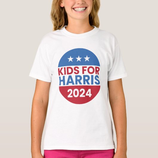 ハリスワルツ2024年選挙カマラハリスのための子供 Tシャツ (正面)