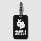 ハリスワルツ2024選挙おもしろいキャットカマラティム ラゲッジタグ (正面縦)