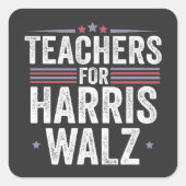 ハリスワルツ2024選挙カマラティムの先生 スクエアシール (正面)