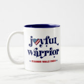 ハリスワルツJoyful Warrior USA国旗のハートホワイト ツートーンマグカップ (左)