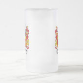 ハリスンの家紋-ハリスンの紋章付き外衣 フロストグラスビールジョッキ (中央)